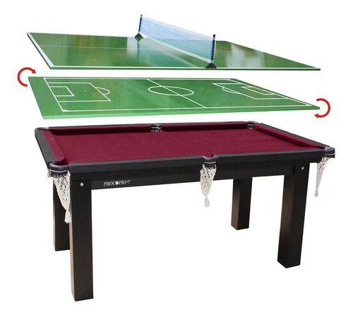 Imagem de Mesa 3 em 1 - Sinuca/Ping Pong/Futebol Botão  Procópio 