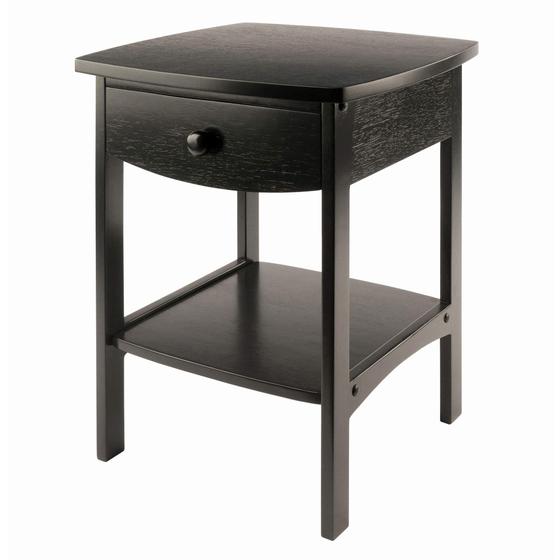 Imagem de Mesa Accent Winsome Claire Black 18 cm de madeira maciça