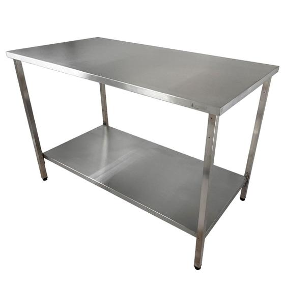 Imagem de Mesa Aço Inox Industrial 110x70x90 cm Plano Liso Nortinox