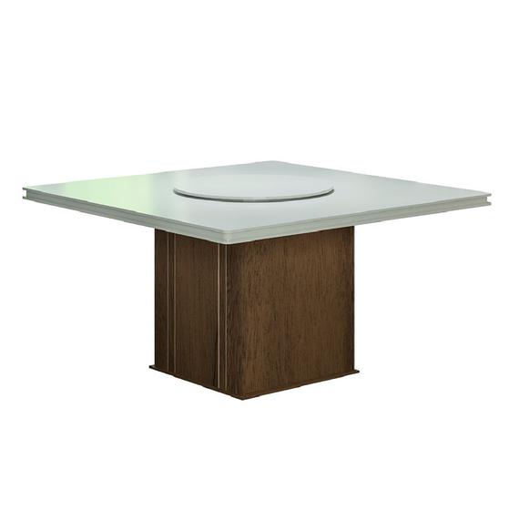 Imagem de Mesa Amsterdã com Tampo Giratório Dobuê Cedro / Off White 1,36m