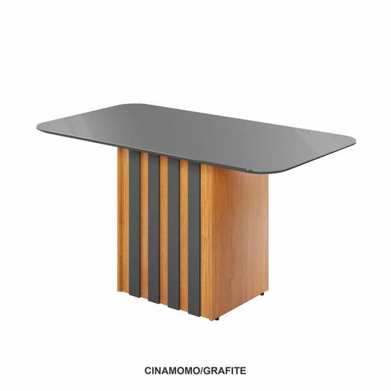 Imagem de Mesa Ancora Candian 1,60 x 0,80 Com Vidro Canto Copo