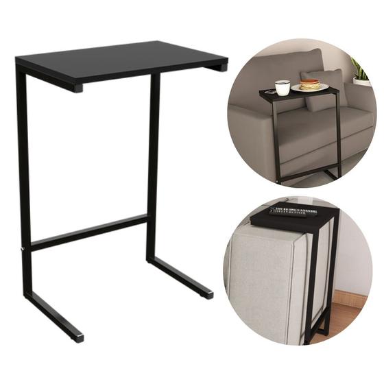 Mesa Apoio Cabeceira Preto Organizador Mesinha Notebook Sofá Menor preço em Mesa Apoio Cabeceira Preto Organizador Mesinha Notebook Sofá