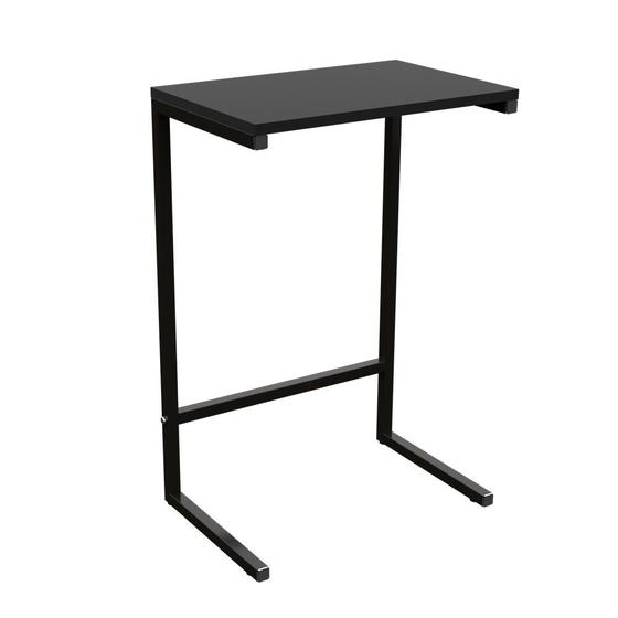Mesa Apoio Lateral Preta Sofá Ou Cama Aço E Madeira Notebook Menor preço em Mesa Apoio Lateral Preta Sofá Ou Cama Aço E Madeira Notebook