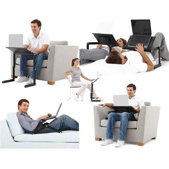 Imagem de Mesa Articulada Mesinha Para Notebook Laptop Com Suporte para Mousepad
