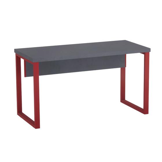 Imagem de Mesa Auxiliar Tubolar PE 40 Pandin 90 Cm Grafito e Vermelho