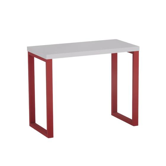 Imagem de Mesa Auxiliar Tubolar PE 40 Pandin 90 x 45 Cm Cinza e Vermelho