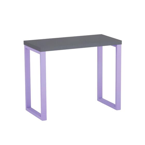 Imagem de Mesa Auxiliar Tubolar PE 40 Pandin 90 x 45 Cm Grafito e Lilas