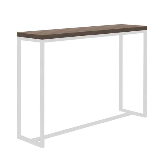 Imagem de Mesa Bancada Bistrô Mavie 150cm Industrial Office Cozinha Ferro Branco MDF Caramelo - Ahz Móveis