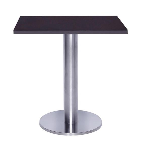 Imagem de Mesa Beta Big em Inox 75 cm (Altura) com Disco Redondo com Tampo em MDP Quadrado 80 cm Cor Preto