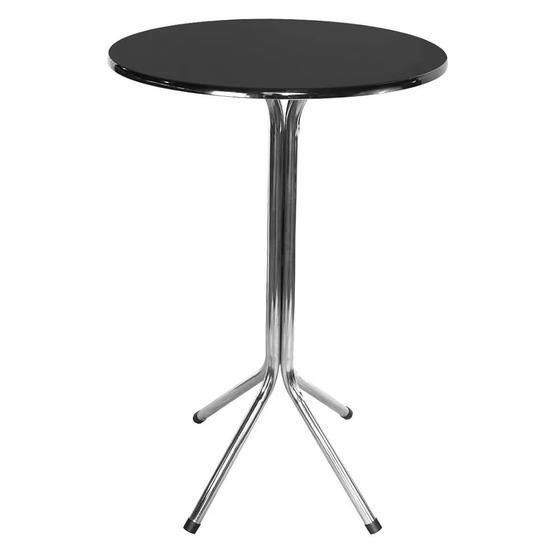 Imagem de Mesa Bistro Alta Cromada Redonda 1m com Tampo Preto Fortmix