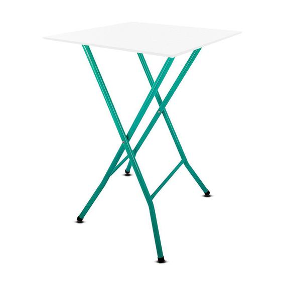 Imagem de Mesa Bistrô Alta Dobrável Maui para Cozinha Bar com Tampo MDF - Verde e Branco