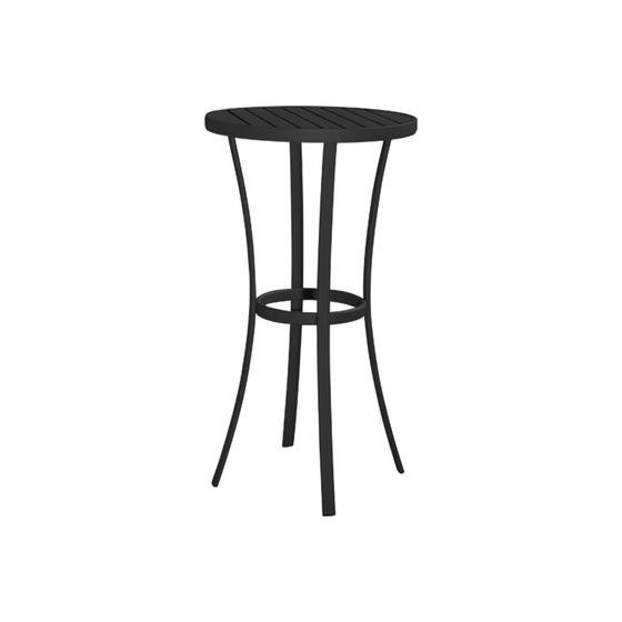 Mesa Bistrô Alta em Alumínio Preto Ripado Braga Ideal para Área Externa