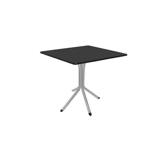 Imagem de Mesa Bistrô Baixa Aço Prata C/ Tampo 60cm Quadrado MDF