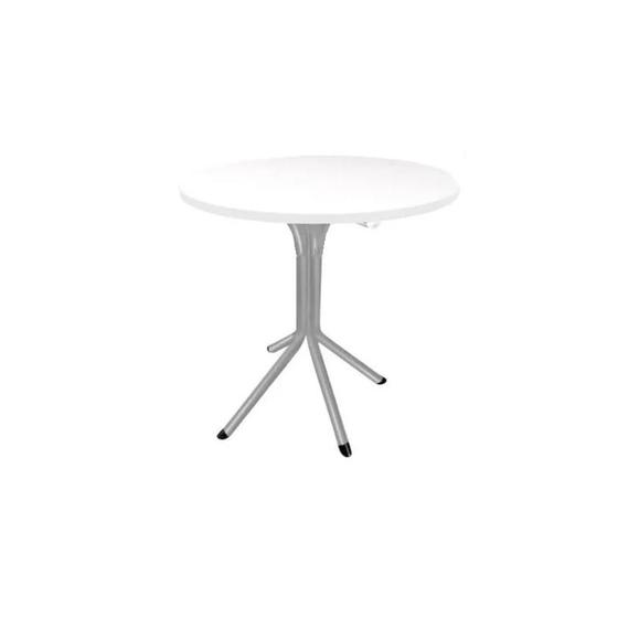 Imagem de Mesa Bistrô Baixa Prata C/ Tampo 60cm Redondo Mdf 