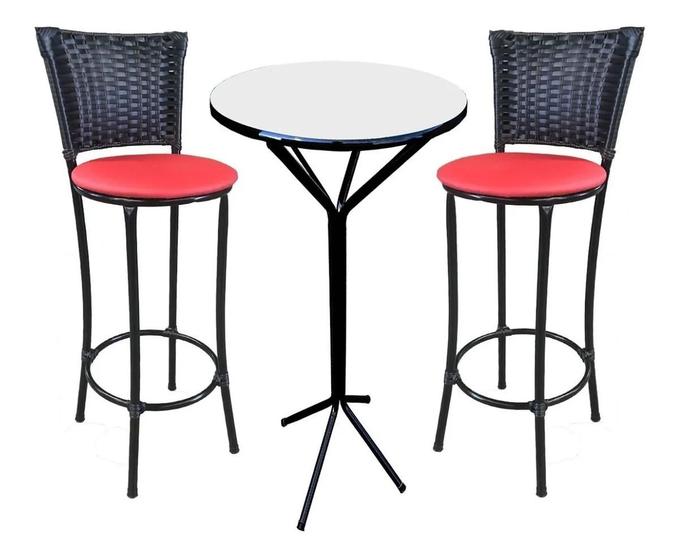 Imagem de Mesa Bistrô Com 02 Banquetas Altas Conforto E Lazer