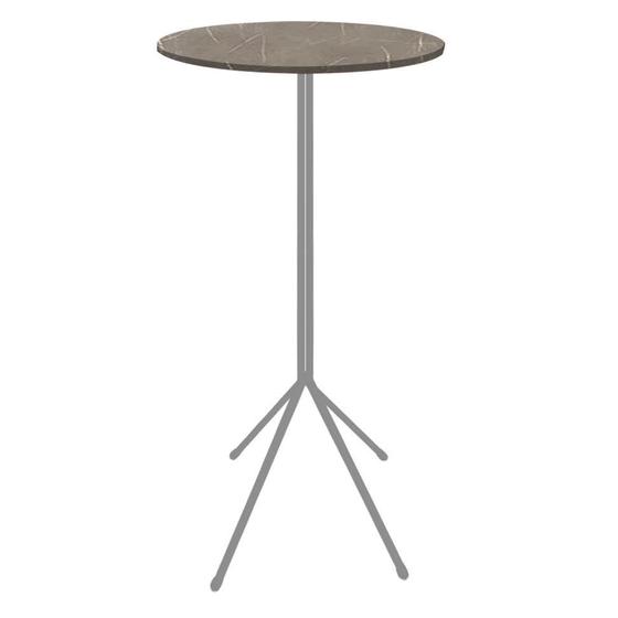 Imagem de Mesa Bistrô Nunno Industrial Redondo Ferro Cinza Tampo 100% MDF Marmorizado - Ahazzo Móveis