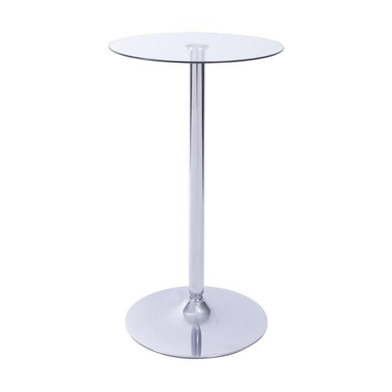 Imagem de Mesa Boxbit Apollo Bistrô Base Cromada Tampo De Vidro