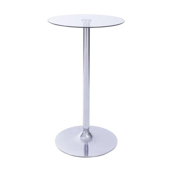 Imagem de Mesa Boxbit Apollo Bistrô Base Cromada Tampo De Vidro