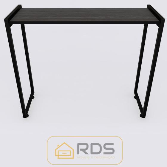 Imagem de Mesa Buffet Balcão Aparador Bella Com Pés Preto 90X30X90