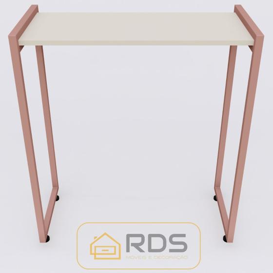 Imagem de Mesa Buffet Balcão Aparador Bella Com Pés Rosé Gold 68X30X90