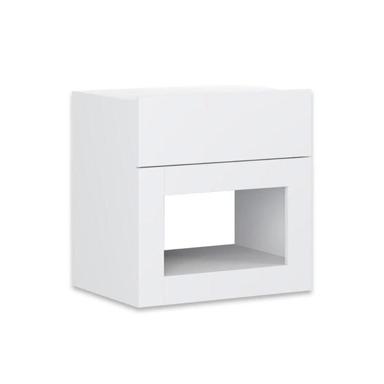 Imagem de Mesa Cabeceira Casal 567 c/ 1 Gaveta Branco - Carraro