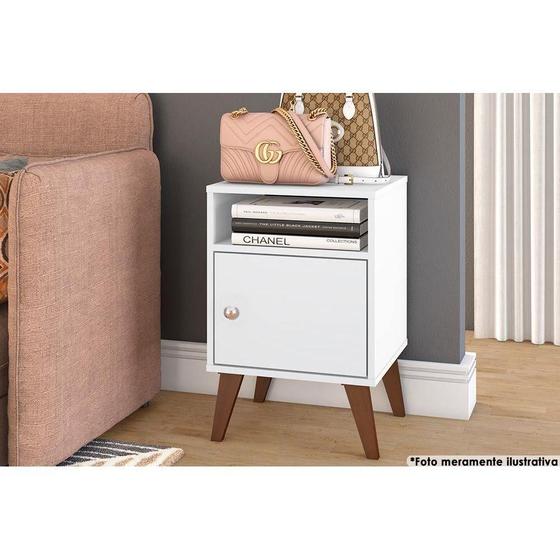 Imagem de Mesa Cabeceira Casal RT3145 c/ 1 Porta Branco - Movelbento