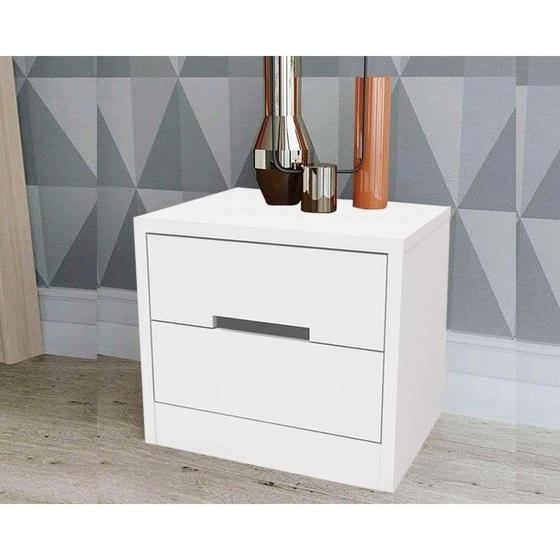 Imagem de Mesa Cabeceira Casal S822 c/ 2 Gavetas Branco - Kappesberg