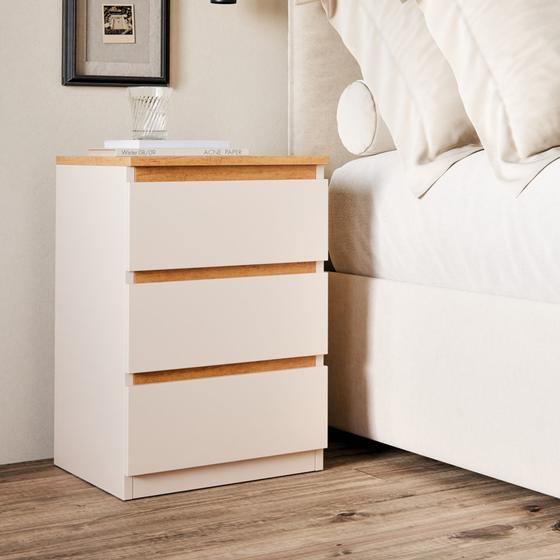 Imagem de Mesa Cabeceira Quarto 3 gavetaS Decoração Moderna Lateral Cama Organizada MIX - Comprou Chegou