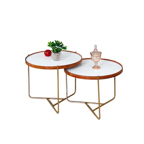 Imagem de Mesa Centro Canto Conjunto Apoio Mesinha Rustico Pequena Ambiente Casa Recepção