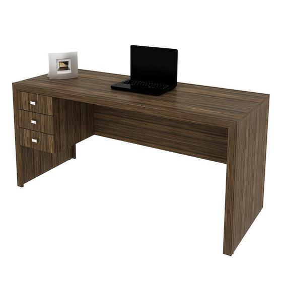 Imagem de Mesa com 03 Gavetas para Home Office ME4113 Nogal - Tecno Mobili