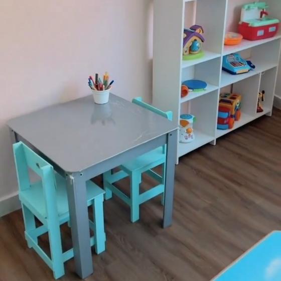 Imagem de Mesa com 1 cadeira infantil mdf indicada de 4 a 14 anos