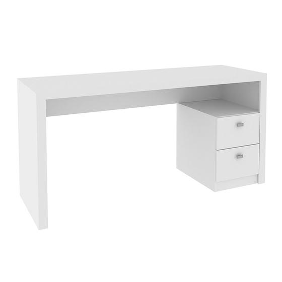Imagem de Mesa com 2 Gavetas para Escritório Home Office ME4130 MDP Branco G69 - Gran Belo