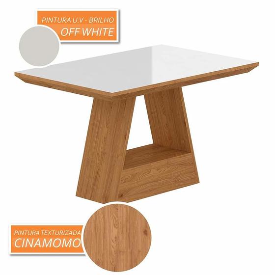 Imagem de Mesa Com 4 Cadeiras 1,36 ávila Cina/off White/capuc - Móveis Arapongas