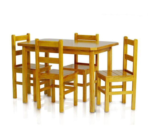 Imagem de Mesa Com 4 Cadeiras de Madeira Maciça 115x75 Bonacor B Cerejeira