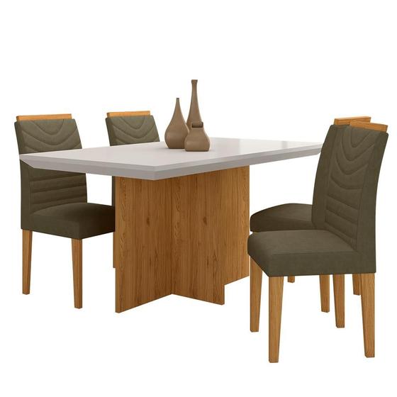 Imagem de Mesa Com 4 Cadeiras Duda 1,36 Cin/off White/capucci - Móveis Arapongas