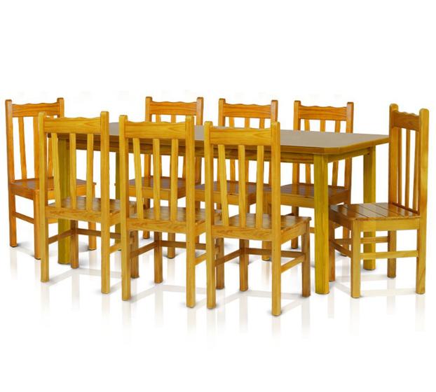 Imagem de Mesa Com 8 Cadeiras de Madeira Maciça 200x88 Bonacor A Cerejeira