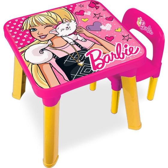 Imagem de Mesa com cadeira infantil barbie - fun