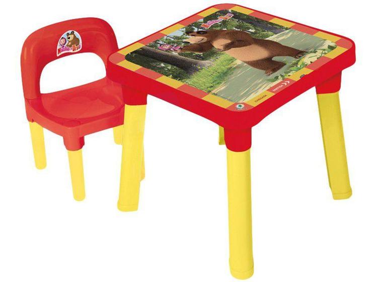 Mesa com Cadeira Infantil Masha e o Urso - Monte Líbano 1 Lugar Menor preço em Mesa com Cadeira Infantil Masha e o Urso - Monte Líbano 1 Lugar