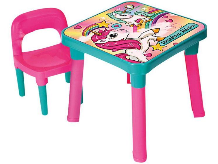 Imagem de Mesa com Cadeira Infantil Unicórnio Mágico - Monte Líbano 1 Lugar