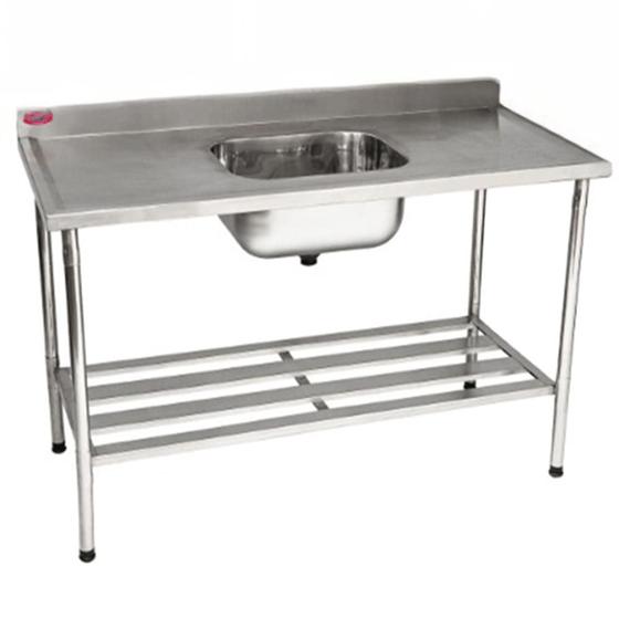 Imagem de Mesa com Cuba Mod.6812 Imeca - 1,50X0,70 c/Grade Cuba 50x40x25 Inox 430