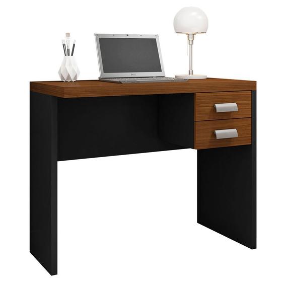 Imagem de Mesa Com Gaveteiro Escritório 90 Cm Marrom Studio Caemmun