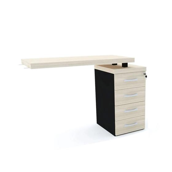 Imagem de Mesa complemento 4 gavetas pandin pe40 - nogueira