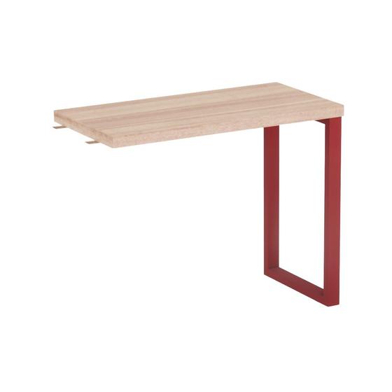 Imagem de Mesa Complemento Tubolar PE 40 Pandin 90 Cm Noce Naturale e Vermelho