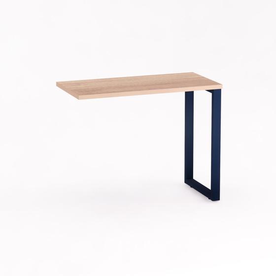 Imagem de Mesa Complemento Tubular P25 Pandin 90 CM Noce Naturale e Azul Del Rey