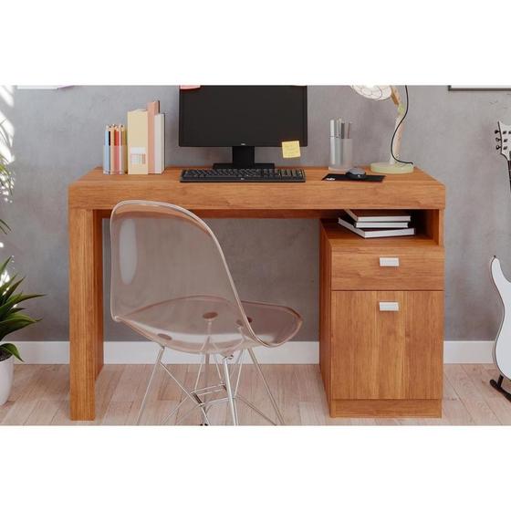 Imagem de Mesa Computador Casal Melissa c/ 1 Porta e 1 Gaveta Cinamomo - Permóbili
