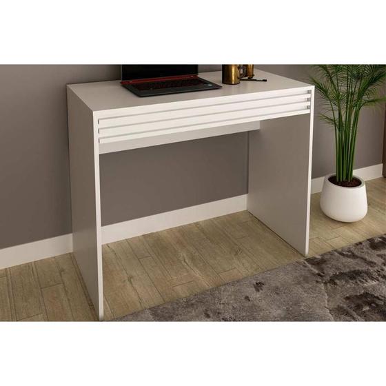 Imagem de Mesa Computador Escrivaninha c/ 1 Gaveta Ripada ME4173 Branco - Tecno Mobili