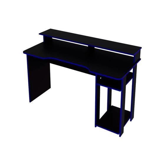 Imagem de Mesa Computador Gamer  ME4153 Preto/Azul - Tecno Mobili