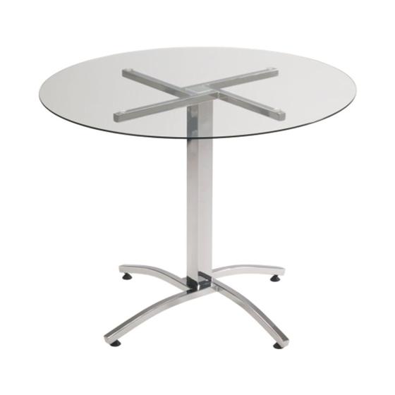 Imagem de Mesa Dallas com Tampo de Vidro Base Cromada 100cm  - 55633