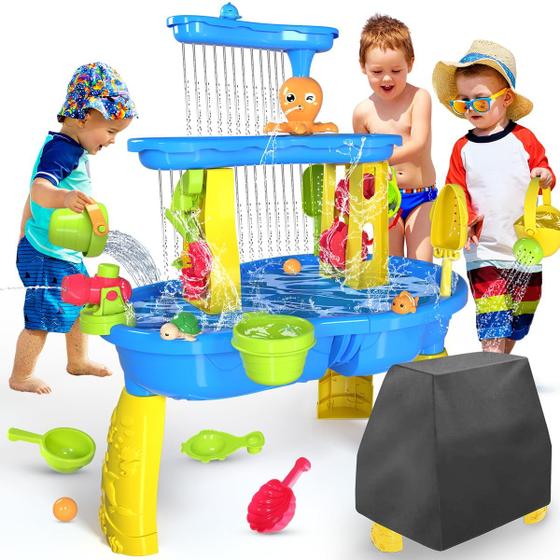 Imagem de Mesa de Água e Areia VATOS 3 Níveis com Capa - Brinquedo Infantil