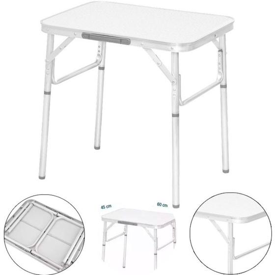 Mesa de alumínio dobrável com tampo de mdf 60 x 45 x 25/59cm - - Palisad Menor preço em Mesa de alumínio dobrável com tampo de mdf 60 x 45 x 25/59cm - - Palisad